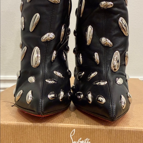 Christian Louboutin Nail Stud Boots 37 Rare Limited Edition Black Leather 💋 - Picture 7 of 12